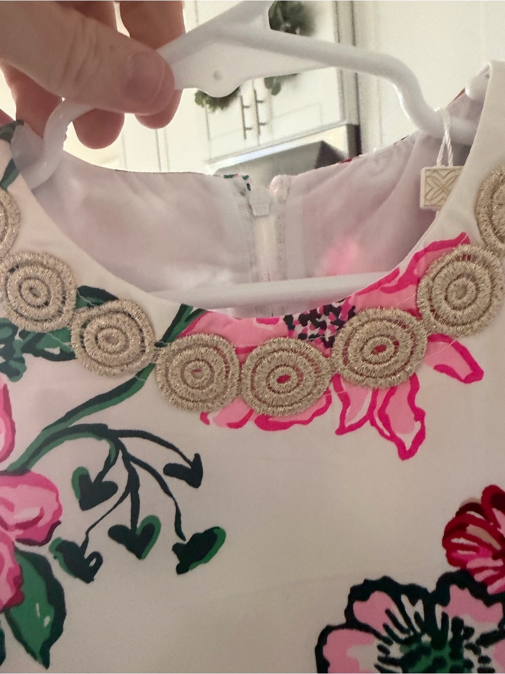Lilly Pulitzer White Dress with Pink & Green Floral Print - Picture 3 of 3